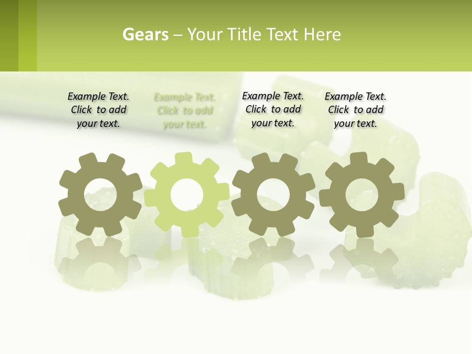 A Group Of Celery Slices On A White Surface PowerPoint Template