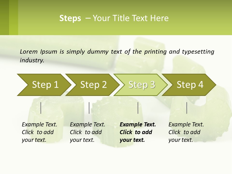A Group Of Celery Slices On A White Surface PowerPoint Template