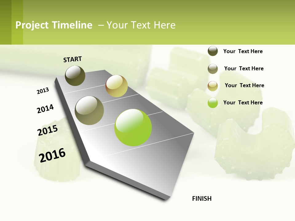 A Group Of Celery Slices On A White Surface PowerPoint Template