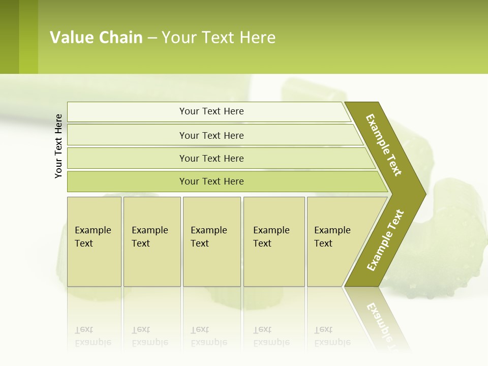 A Group Of Celery Slices On A White Surface PowerPoint Template