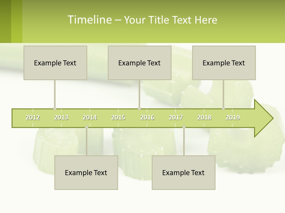 A Group Of Celery Slices On A White Surface PowerPoint Template