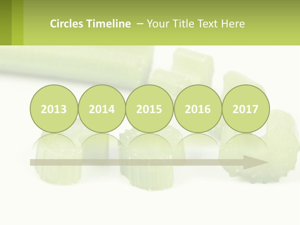 A Group Of Celery Slices On A White Surface PowerPoint Template