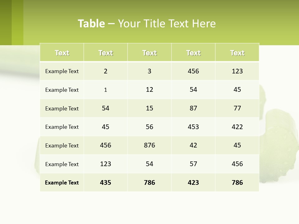 A Group Of Celery Slices On A White Surface PowerPoint Template