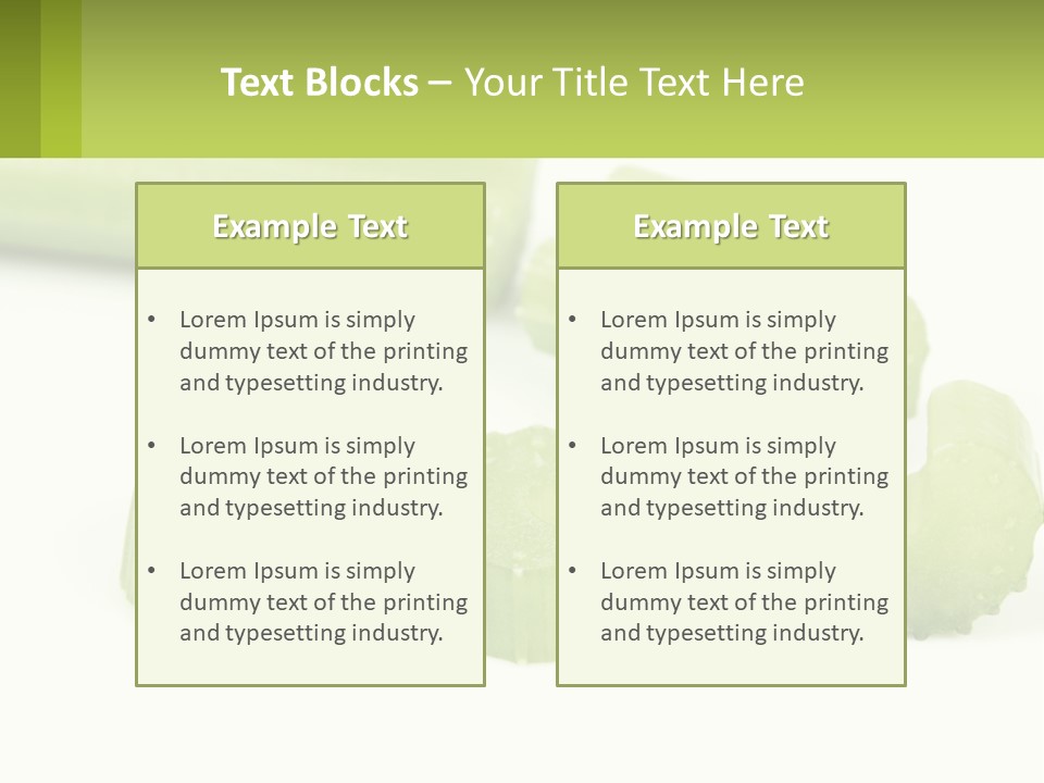 A Group Of Celery Slices On A White Surface PowerPoint Template