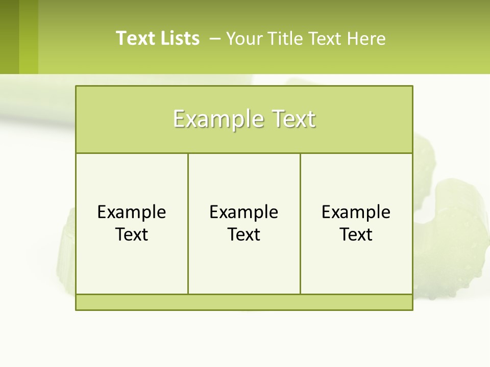 A Group Of Celery Slices On A White Surface PowerPoint Template