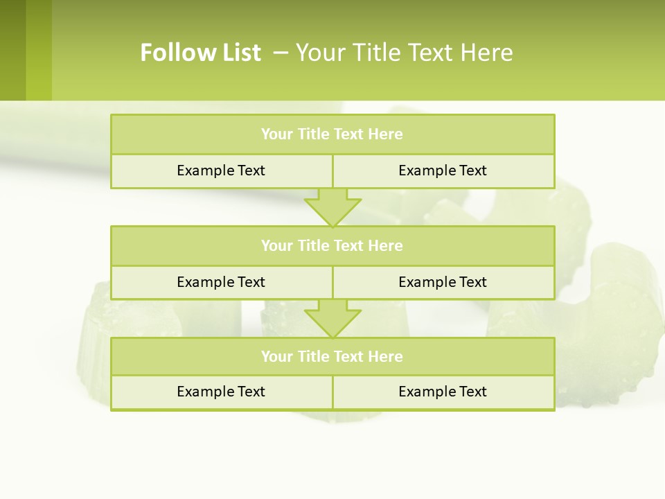 A Group Of Celery Slices On A White Surface PowerPoint Template