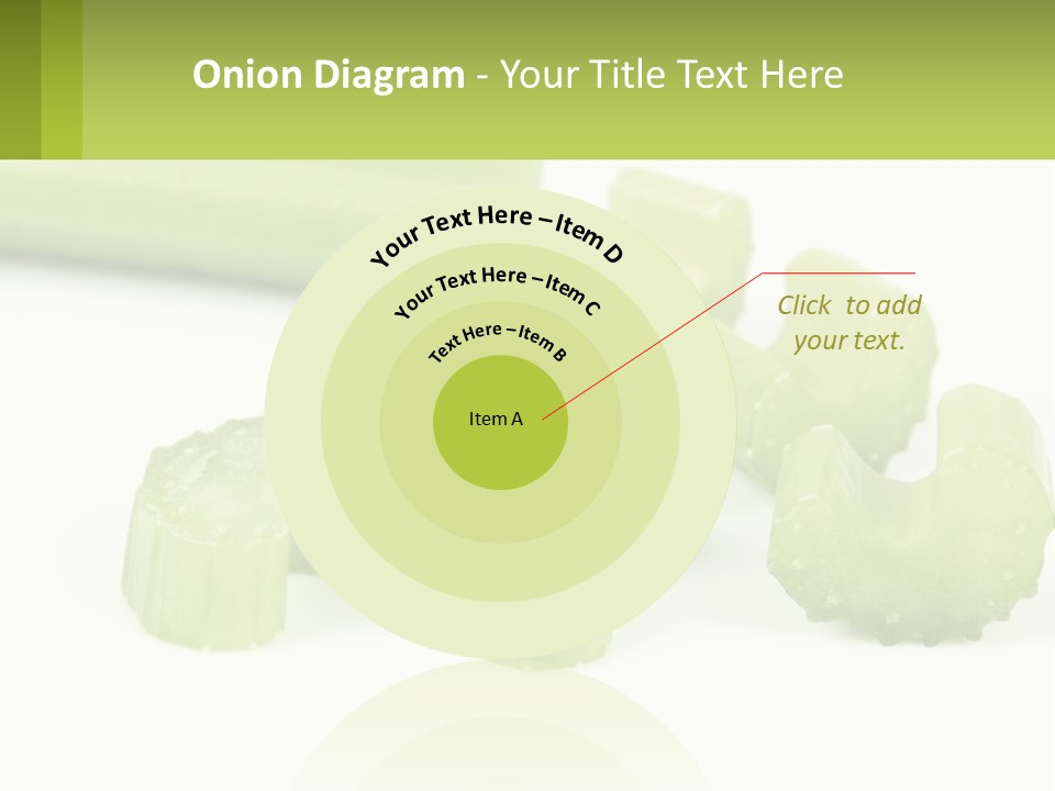 A Group Of Celery Slices On A White Surface PowerPoint Template