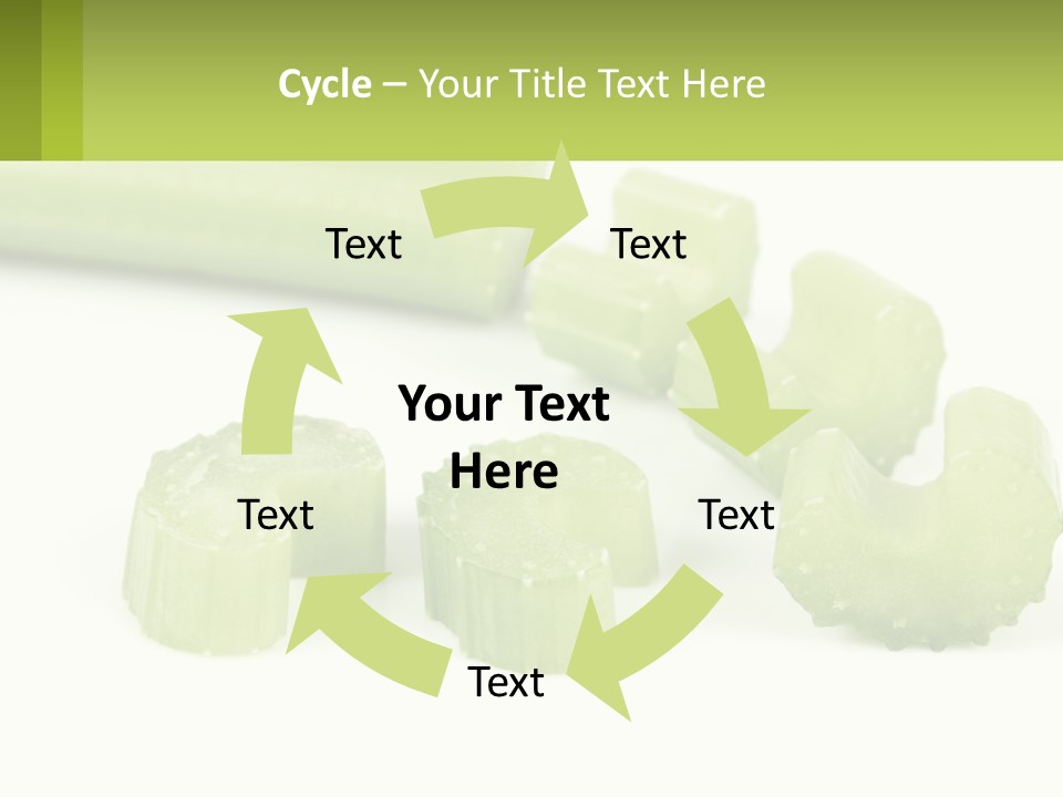A Group Of Celery Slices On A White Surface PowerPoint Template