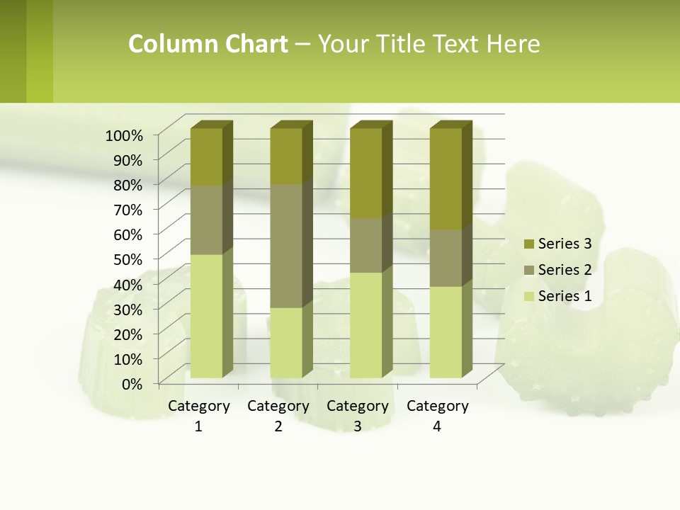 A Group Of Celery Slices On A White Surface PowerPoint Template