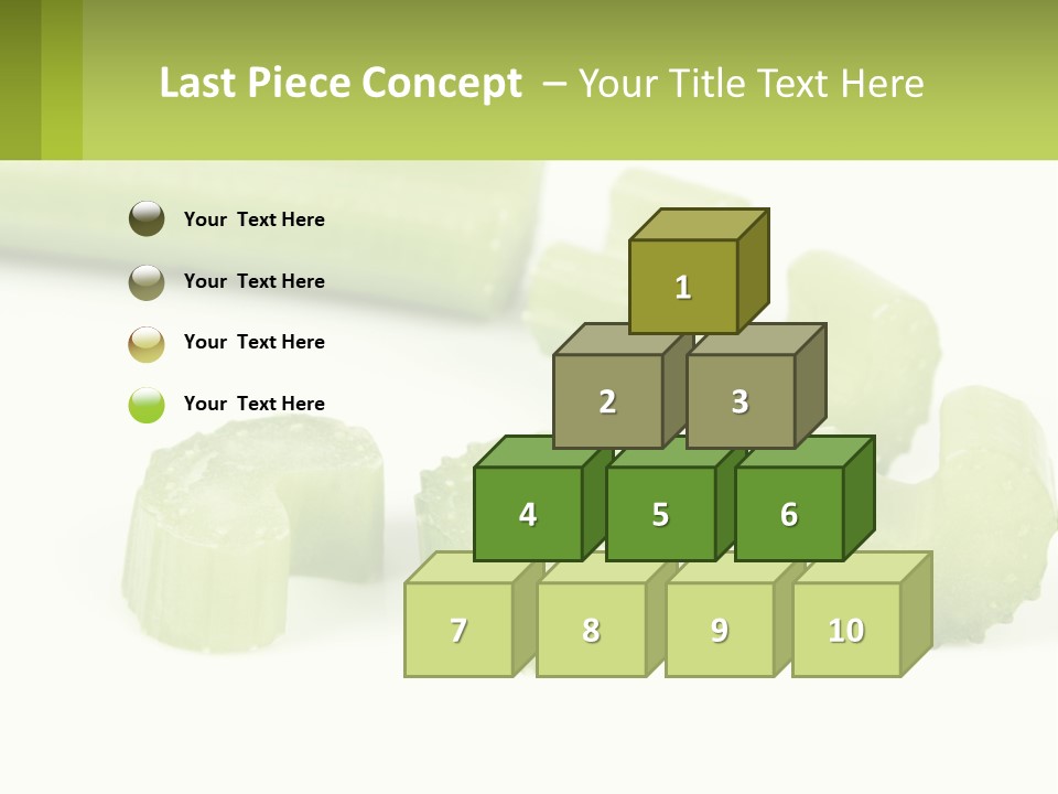 A Group Of Celery Slices On A White Surface PowerPoint Template