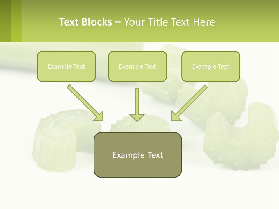 A Group Of Celery Slices On A White Surface PowerPoint Template