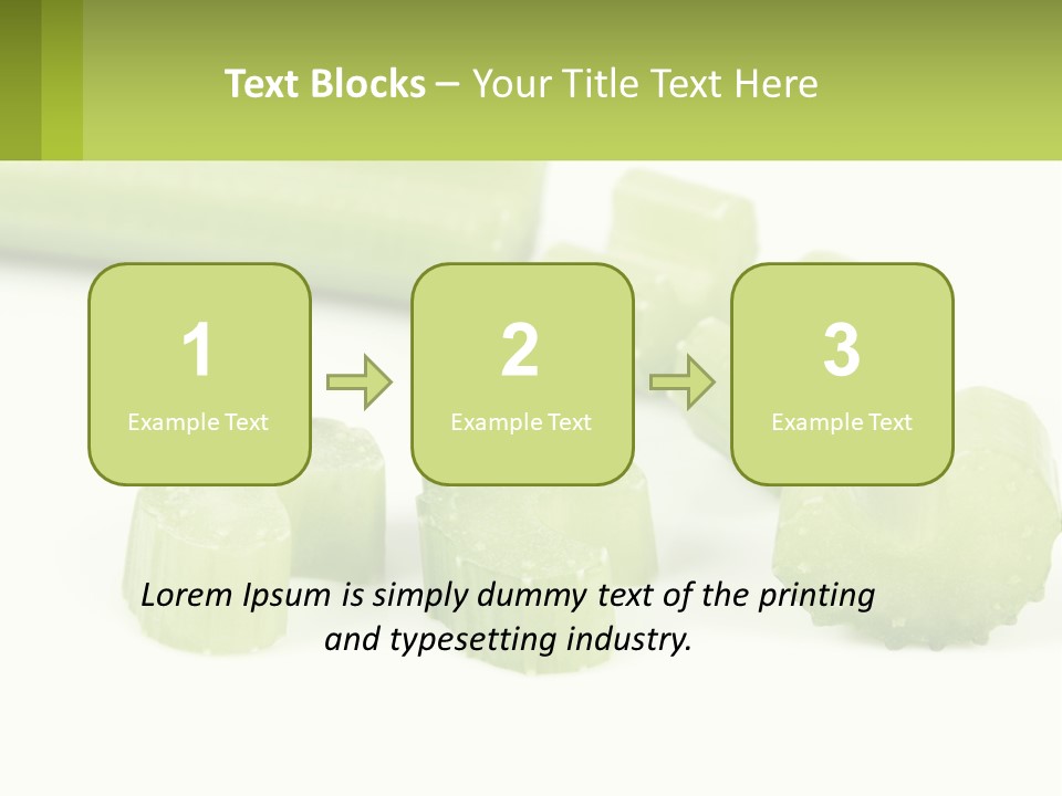 A Group Of Celery Slices On A White Surface PowerPoint Template