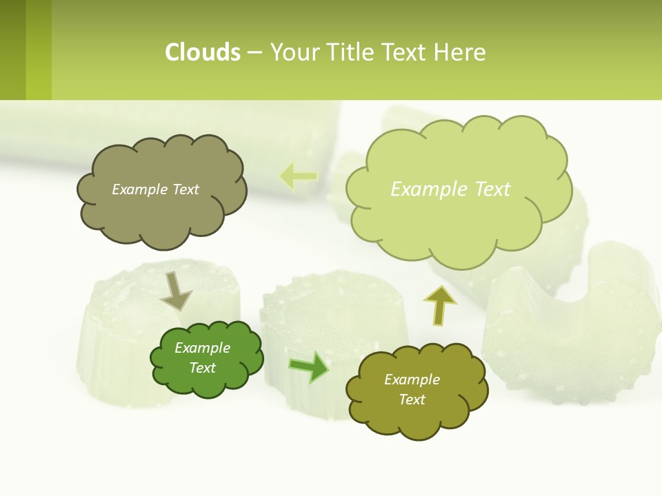 A Group Of Celery Slices On A White Surface PowerPoint Template
