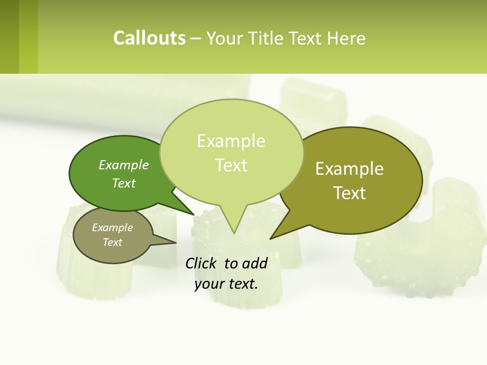 A Group Of Celery Slices On A White Surface PowerPoint Template