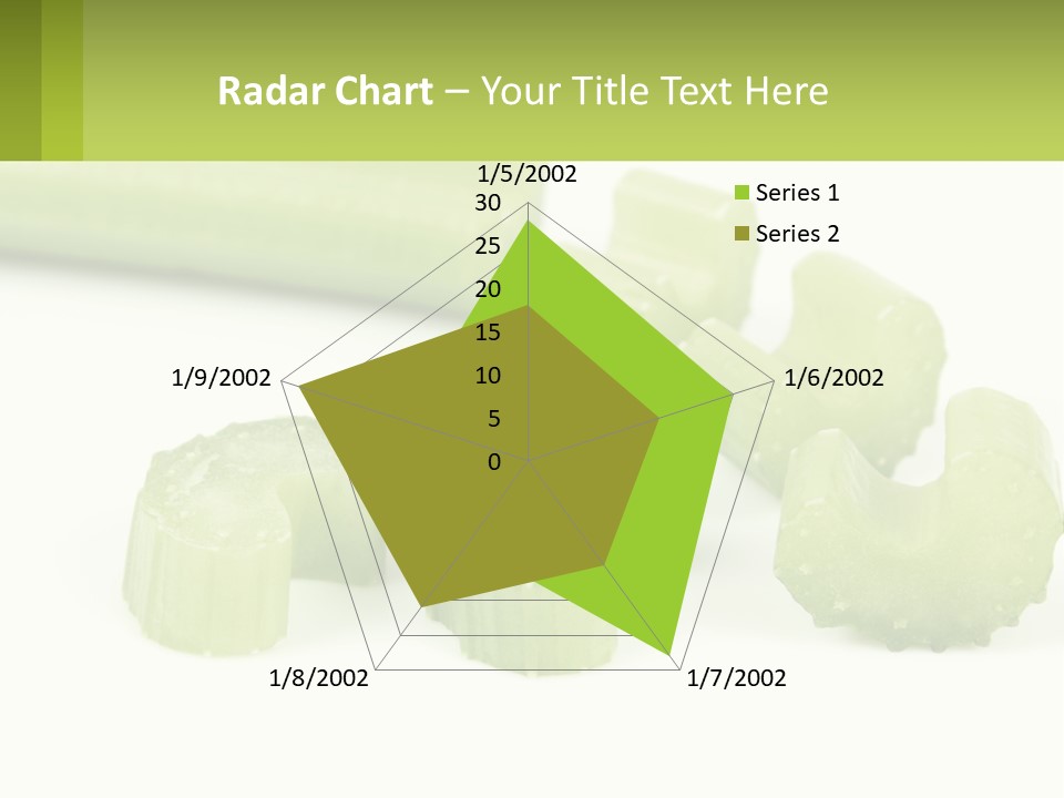 A Group Of Celery Slices On A White Surface PowerPoint Template