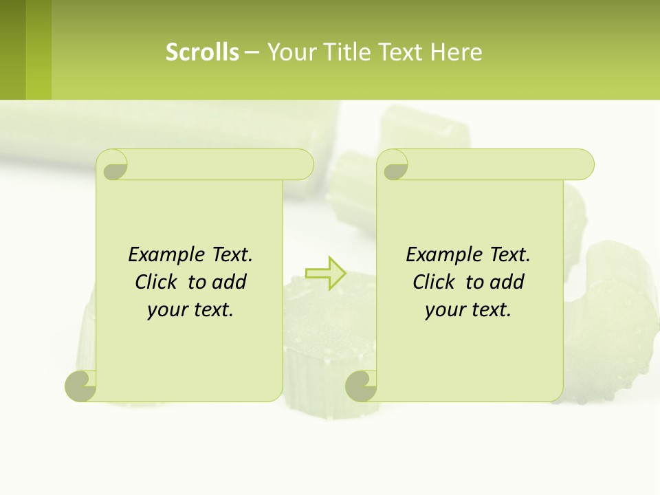 A Group Of Celery Slices On A White Surface PowerPoint Template