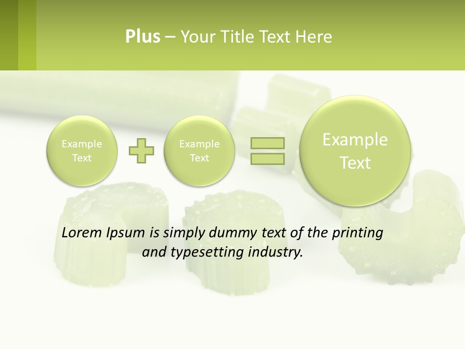 A Group Of Celery Slices On A White Surface PowerPoint Template