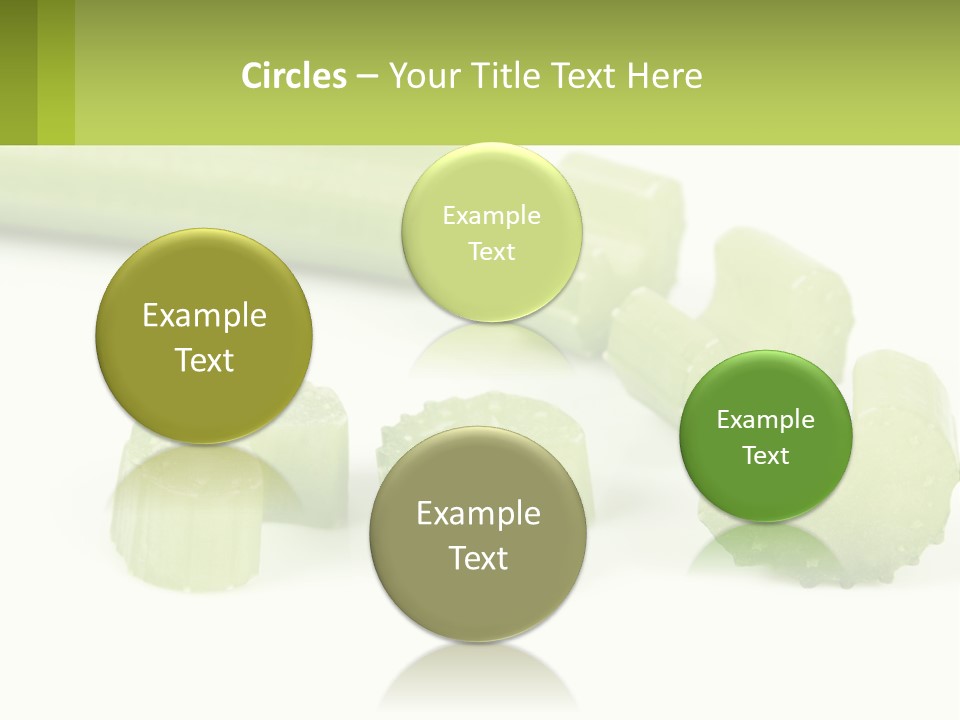 A Group Of Celery Slices On A White Surface PowerPoint Template