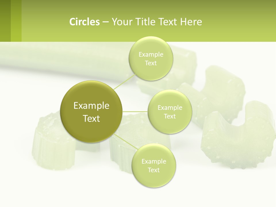 A Group Of Celery Slices On A White Surface PowerPoint Template