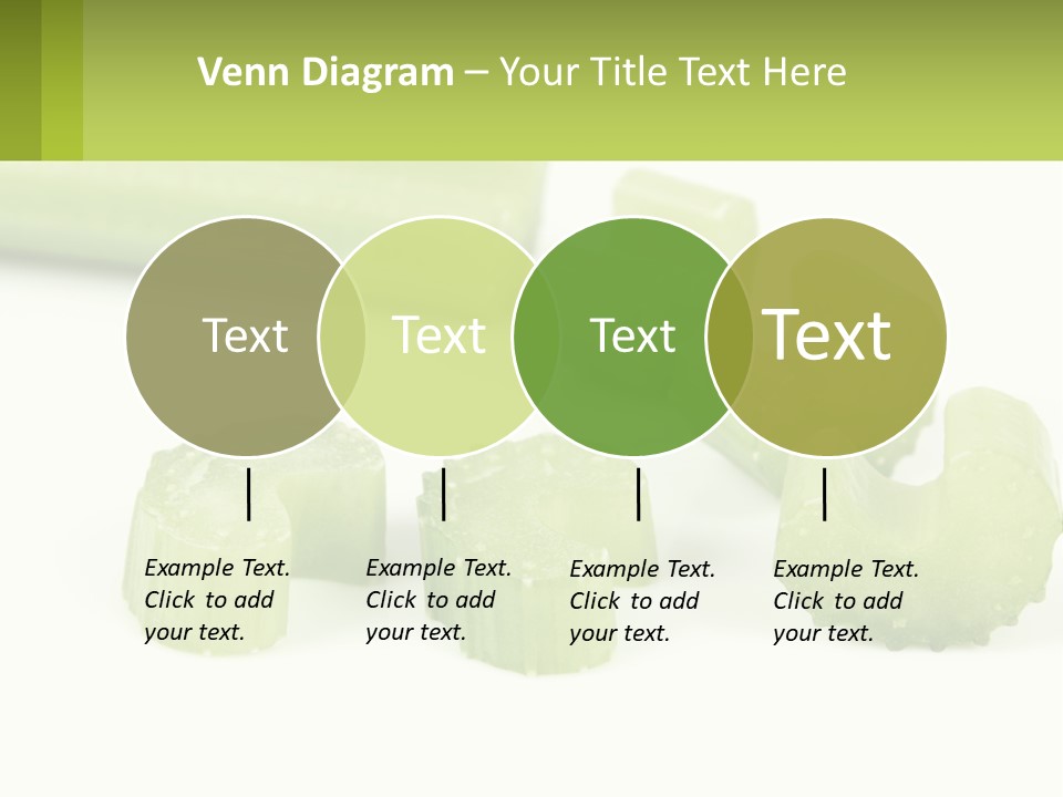 A Group Of Celery Slices On A White Surface PowerPoint Template