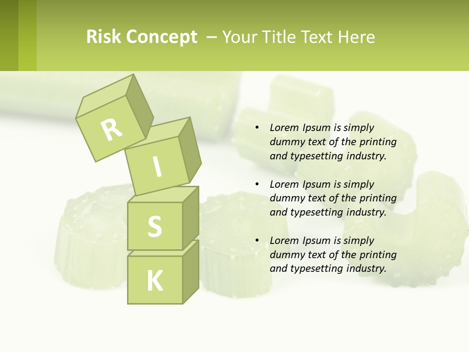 A Group Of Celery Slices On A White Surface PowerPoint Template