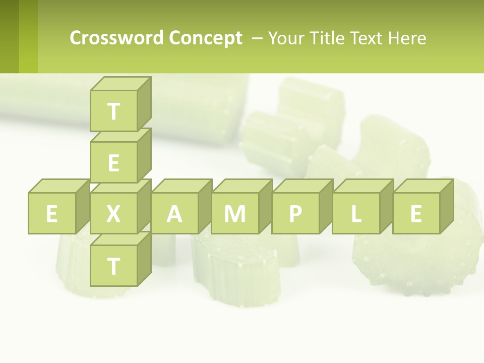 A Group Of Celery Slices On A White Surface PowerPoint Template