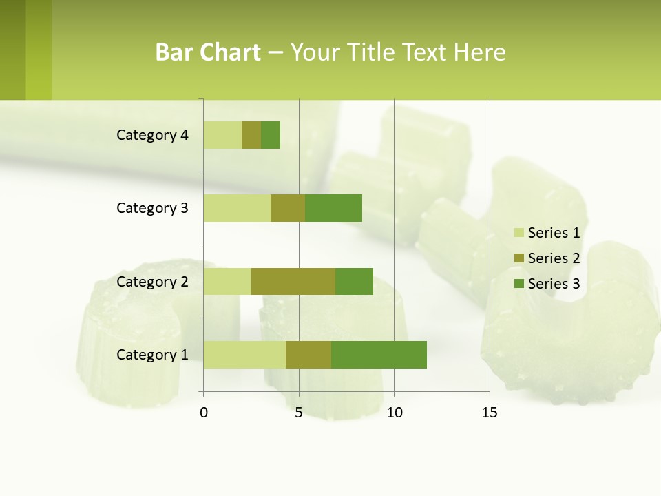 A Group Of Celery Slices On A White Surface PowerPoint Template