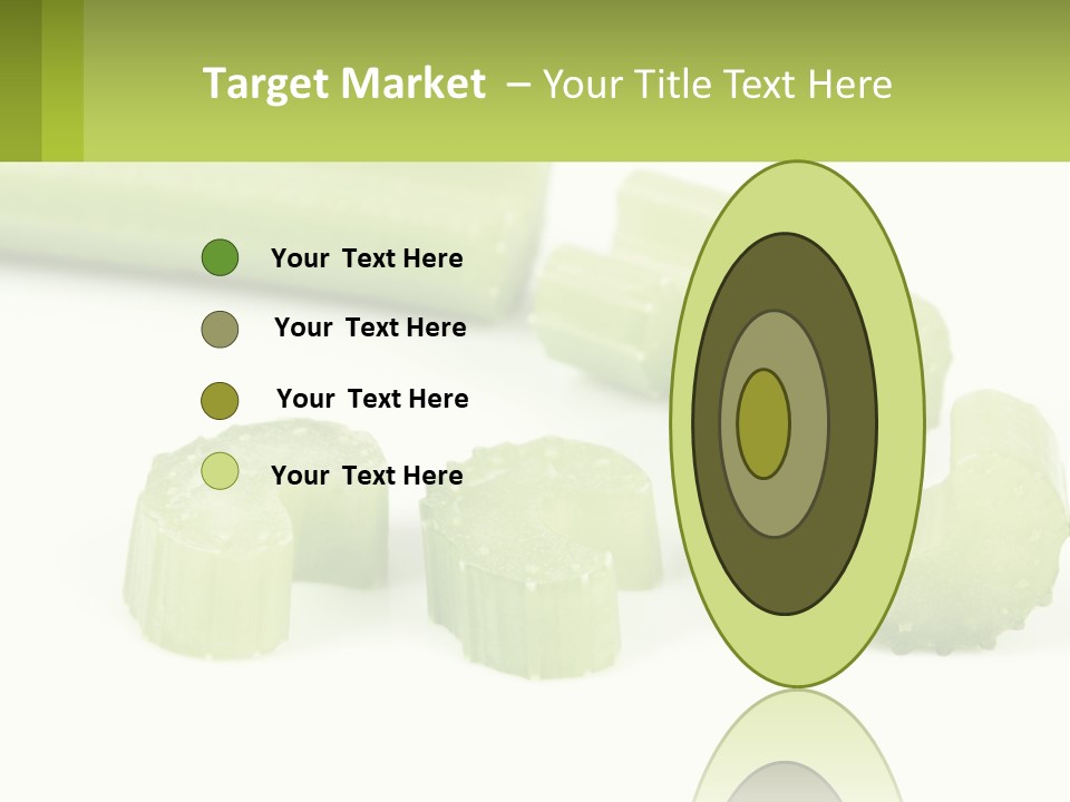 A Group Of Celery Slices On A White Surface PowerPoint Template