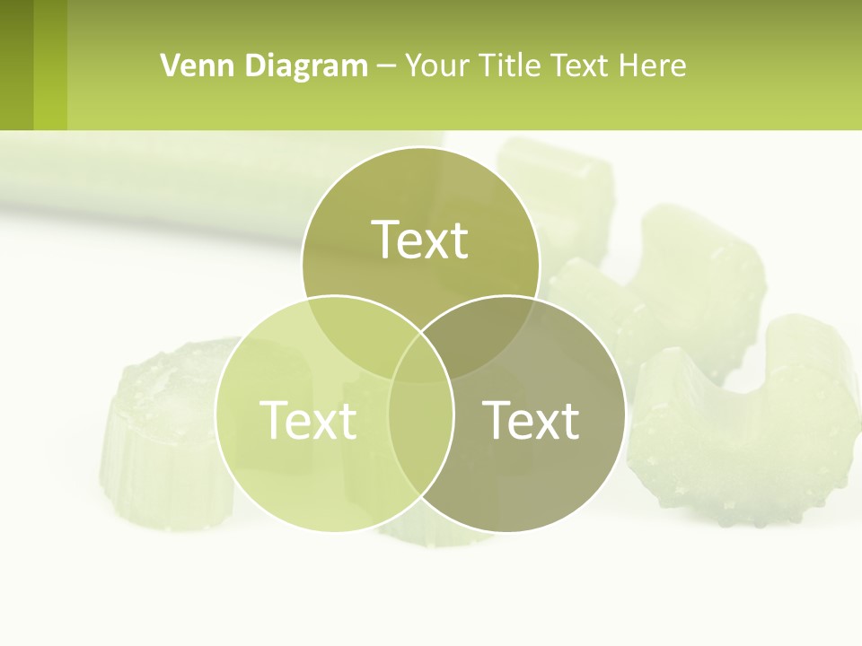 A Group Of Celery Slices On A White Surface PowerPoint Template
