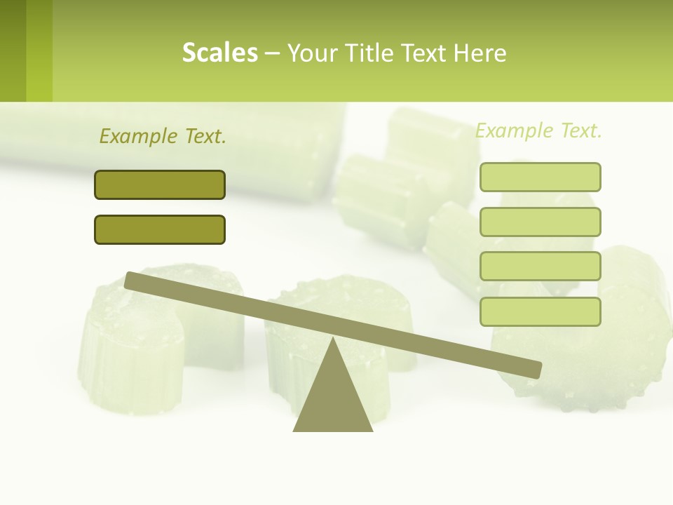 A Group Of Celery Slices On A White Surface PowerPoint Template