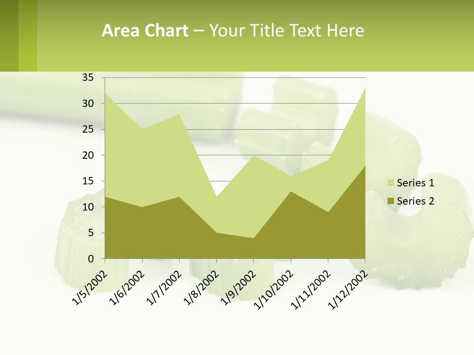 A Group Of Celery Slices On A White Surface PowerPoint Template