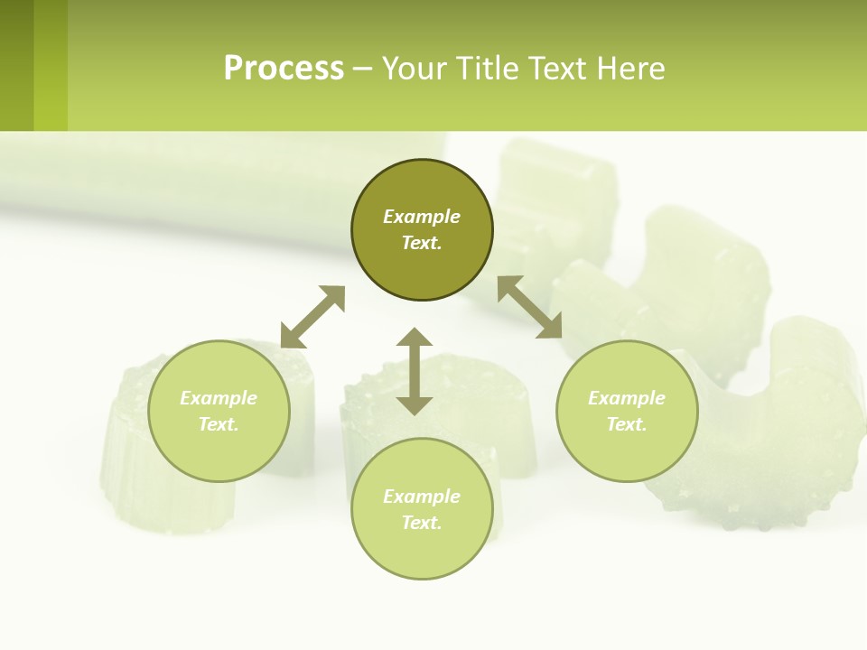 A Group Of Celery Slices On A White Surface PowerPoint Template