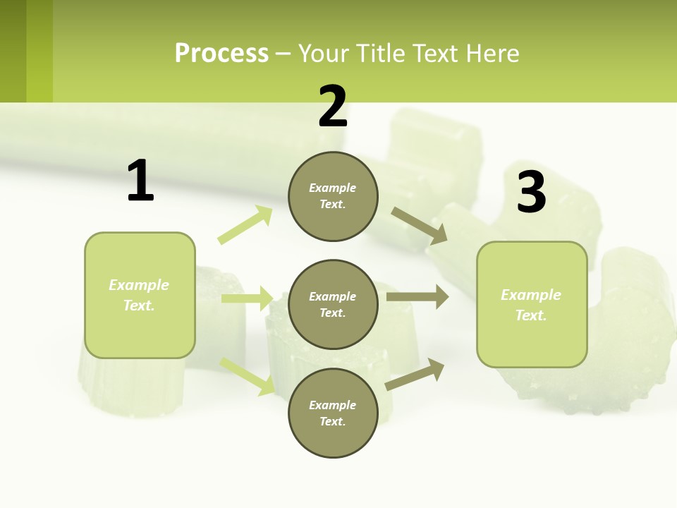 A Group Of Celery Slices On A White Surface PowerPoint Template
