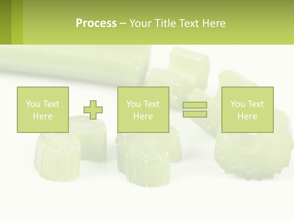 A Group Of Celery Slices On A White Surface PowerPoint Template