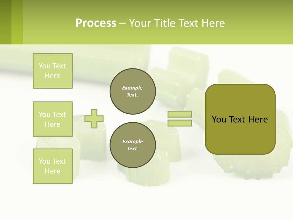 A Group Of Celery Slices On A White Surface PowerPoint Template