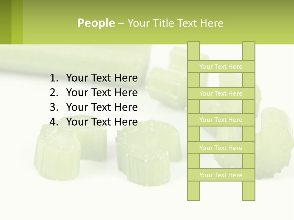 A Group Of Celery Slices On A White Surface PowerPoint Template