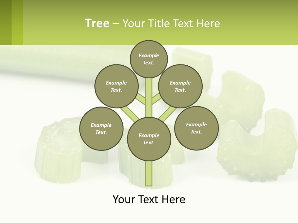A Group Of Celery Slices On A White Surface PowerPoint Template