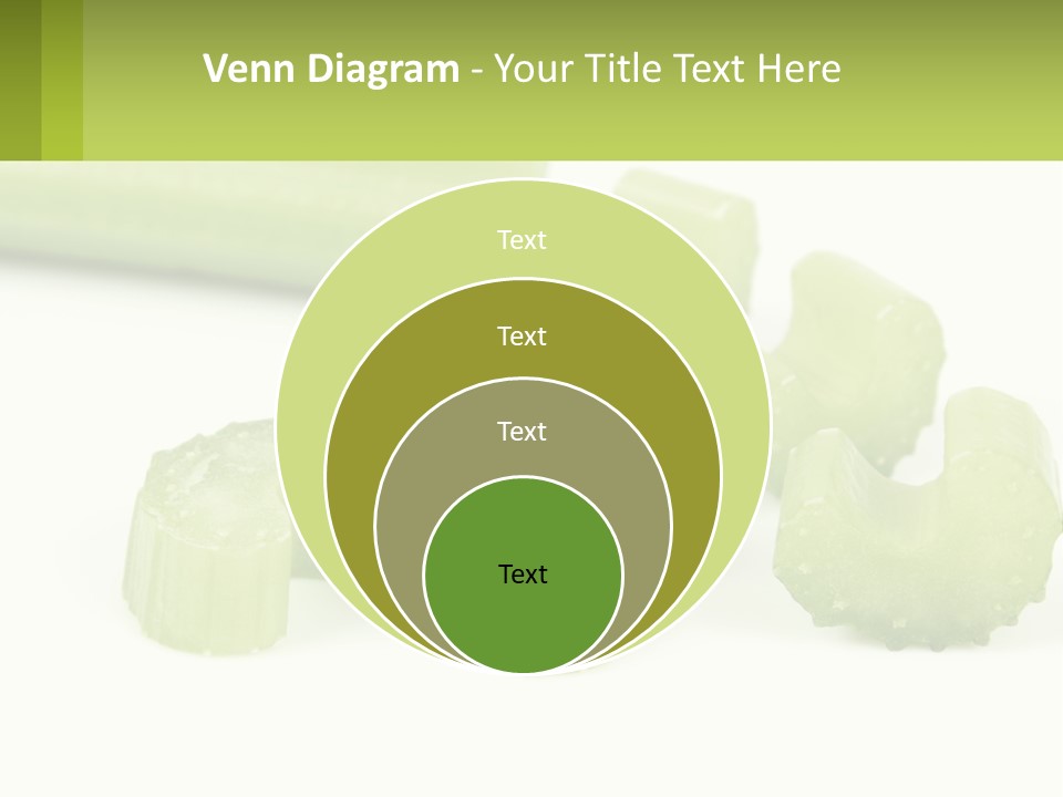 A Group Of Celery Slices On A White Surface PowerPoint Template