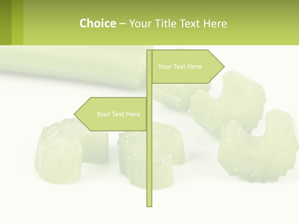 A Group Of Celery Slices On A White Surface PowerPoint Template