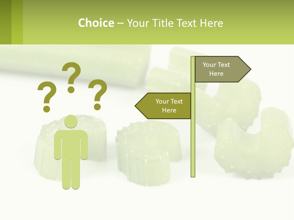 A Group Of Celery Slices On A White Surface PowerPoint Template