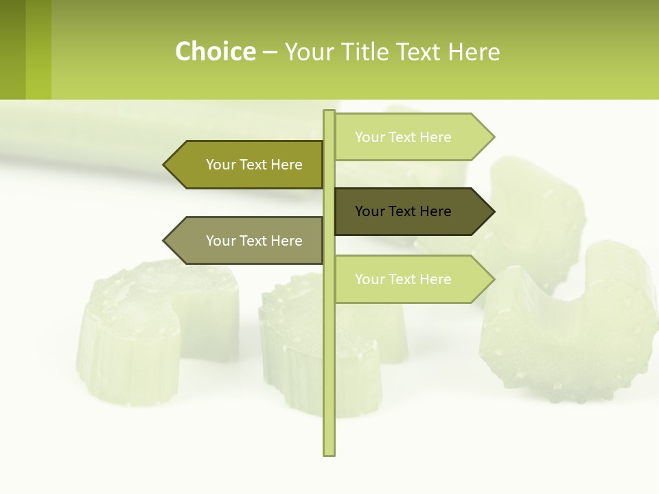 A Group Of Celery Slices On A White Surface PowerPoint Template