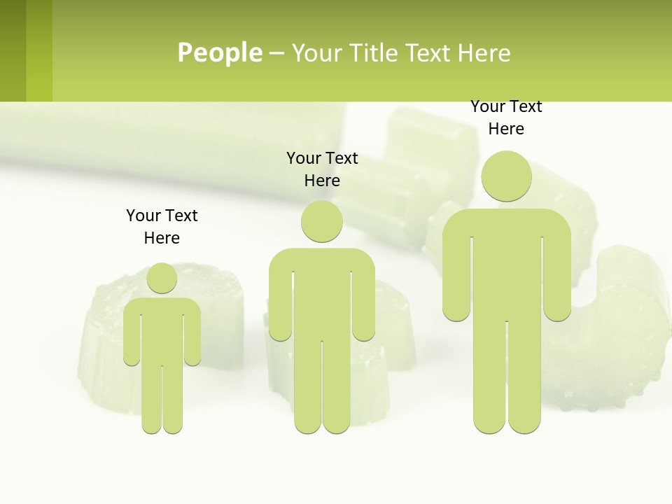 A Group Of Celery Slices On A White Surface PowerPoint Template