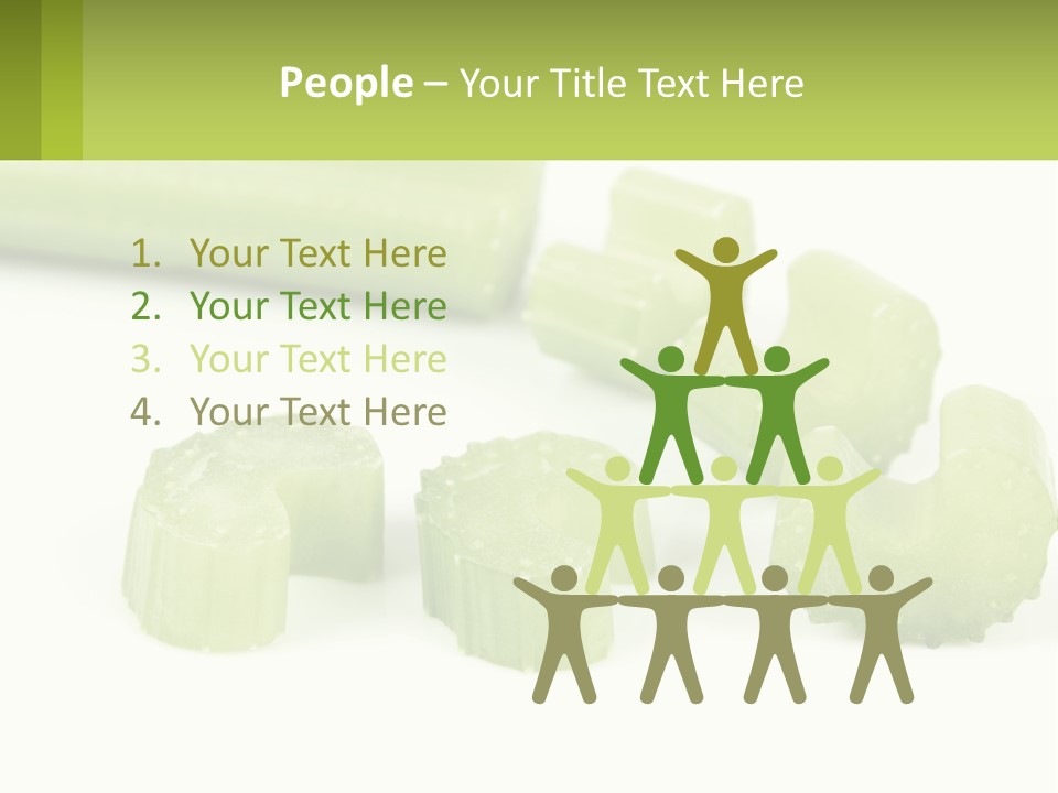 A Group Of Celery Slices On A White Surface PowerPoint Template