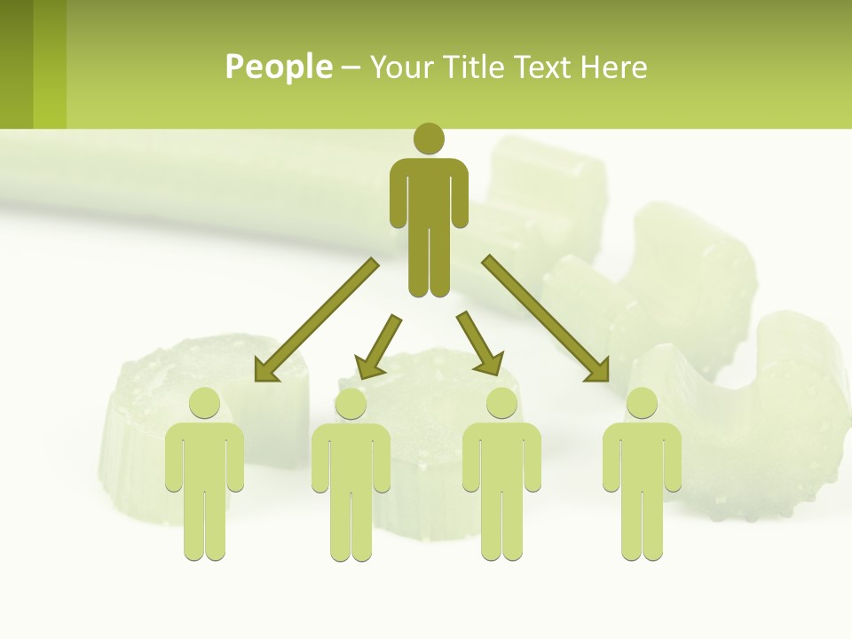 A Group Of Celery Slices On A White Surface PowerPoint Template