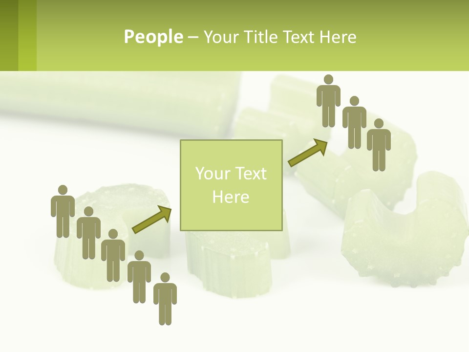 A Group Of Celery Slices On A White Surface PowerPoint Template