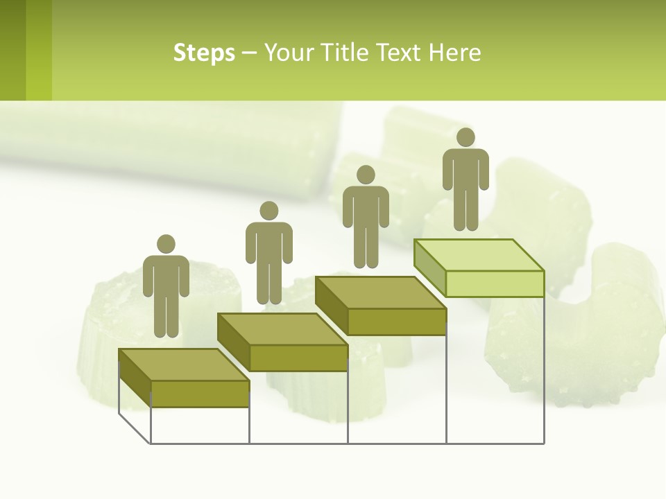 A Group Of Celery Slices On A White Surface PowerPoint Template