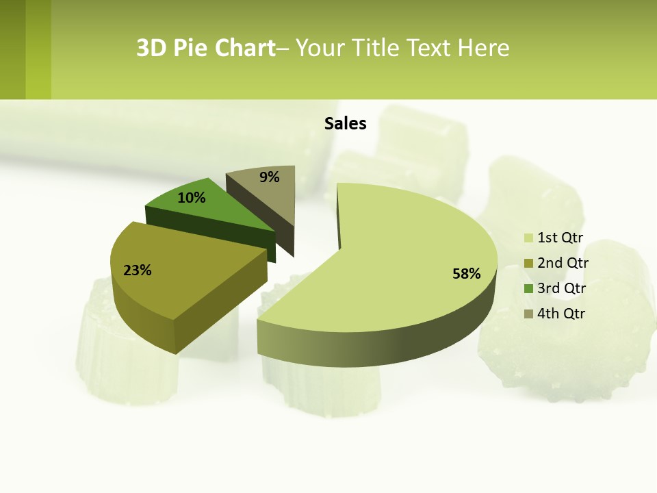 A Group Of Celery Slices On A White Surface PowerPoint Template