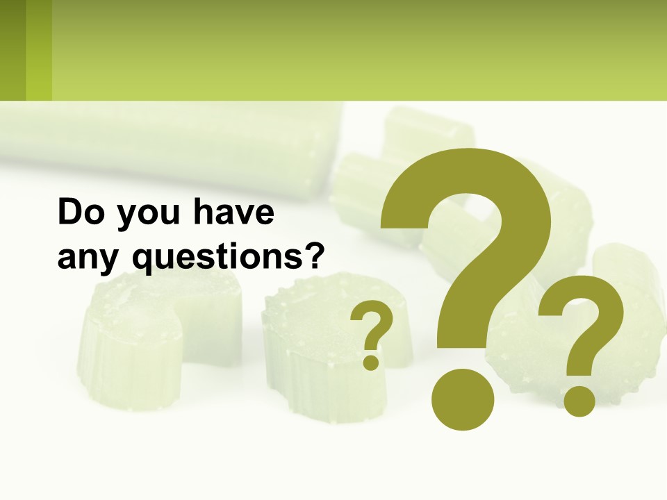 A Group Of Celery Slices On A White Surface PowerPoint Template