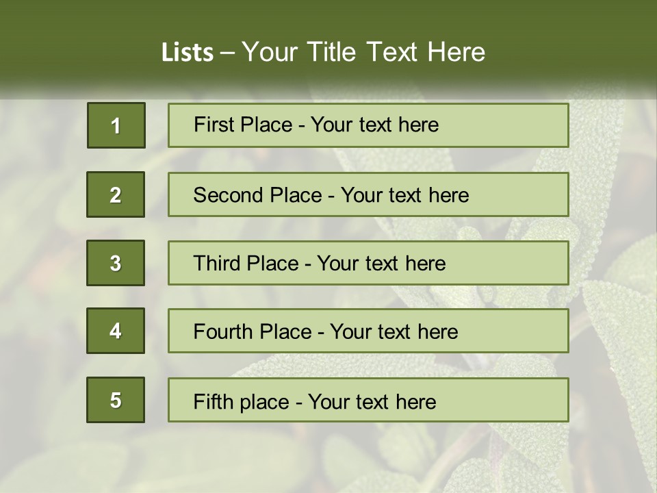 A Group Of Sage Plants With Green Leaves PowerPoint Template