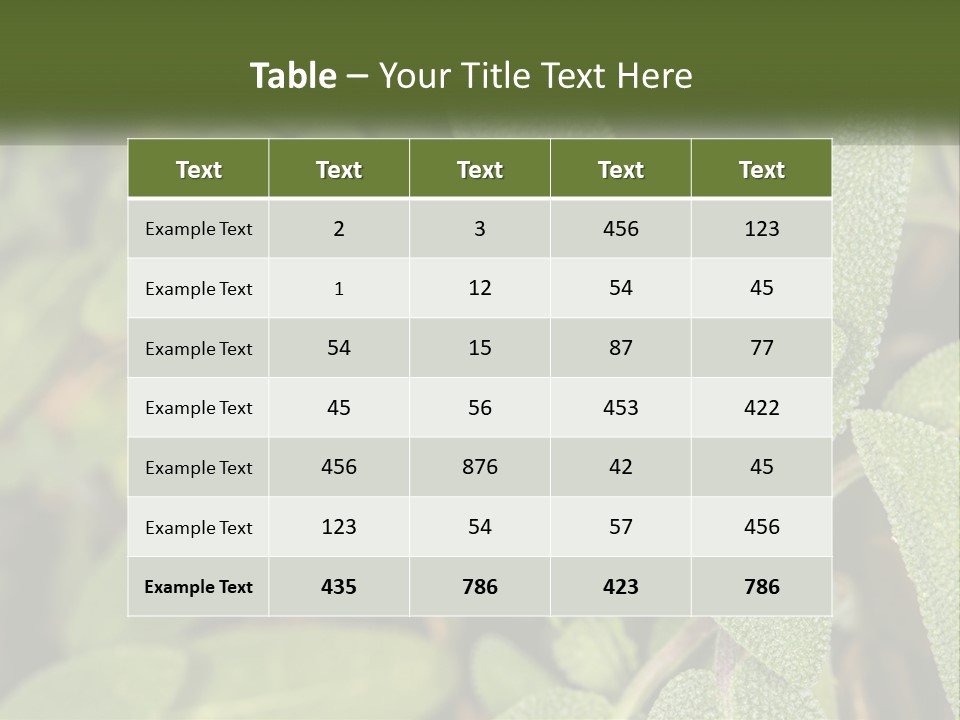 A Group Of Sage Plants With Green Leaves PowerPoint Template